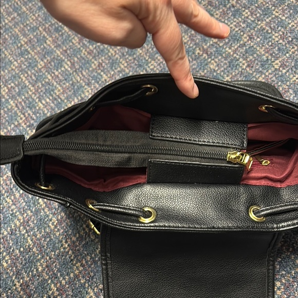 NWT Sophisticated Black Backpack with Ruched Details main image 11